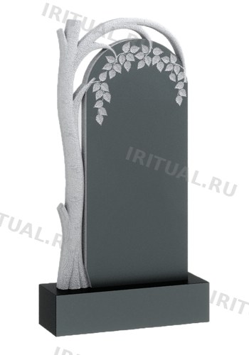 Памятник с берёзой, склонившей ветви над аркой (K148)