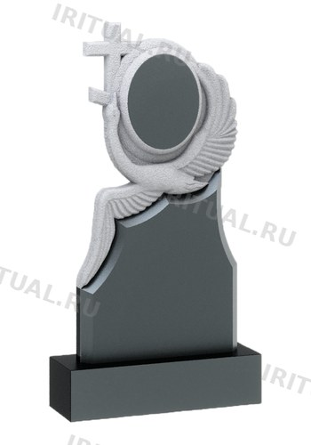 Памятник с лебедем, обвившим круглый медальон (K254)