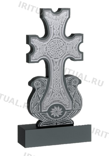 Памятник-хачкар с плетёным узором и чашей (K356)