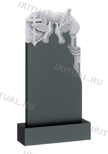 Памятник с двумя голубями между крестом и куполом (K360)