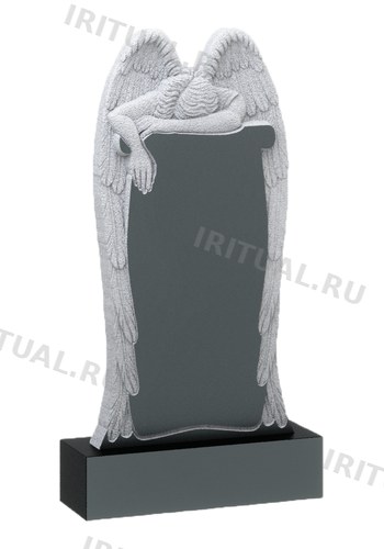 Памятник с ангелом, уронившим руки через верх плиты (K376)
