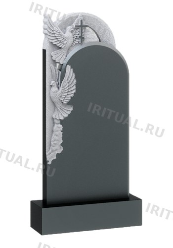 Памятник с арочным полем и парой летящих голубей (K418)