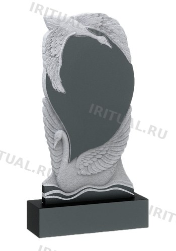 Памятник с двумя лебедями — в полёте и на воде (K426)