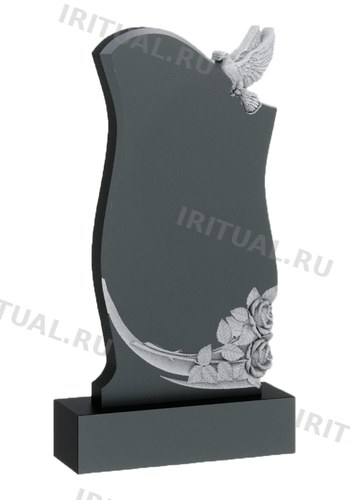 Памятник-волна с прилетевшим голубем и розами (K436)