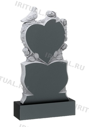 Памятник с сердцем в розовой кайме и отдельным полем (K456)