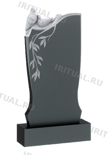 Памятник с голубями на левом углу и плакучими ветками (K458)