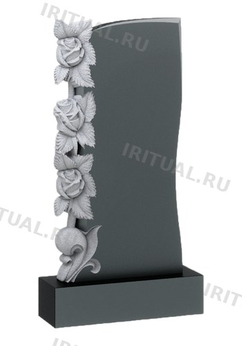 Памятник с колонкой из трёх роз слева (K508)