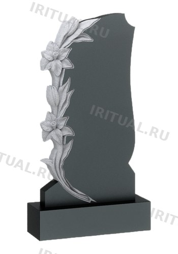Памятник с волнистым силуэтом и лилиями по левому боку (K526)