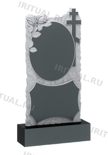 Памятник с овалом и рамкой под надпись в сколотой кромке (K560)