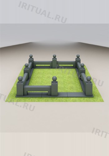 Тёмный цоколь с навершиями и поребриком в два ряда (M340)