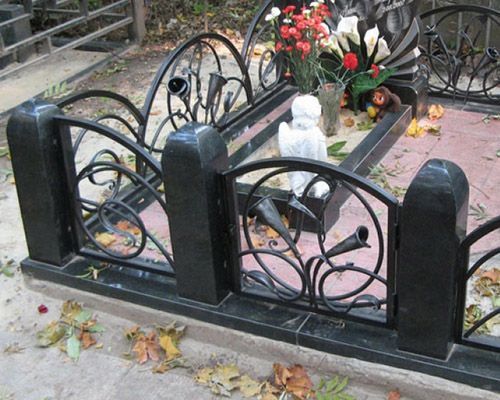 ограда на кладбище комбинированная